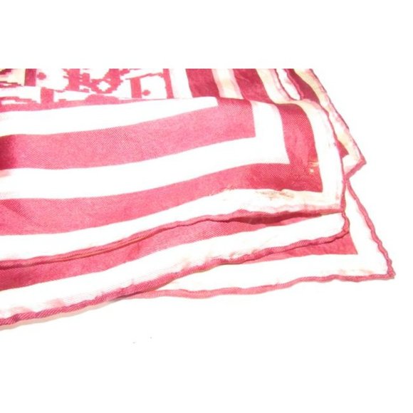 Dior Burgundy Pink Trotter Print Logo Silk Scarf - Picture 6 of 12